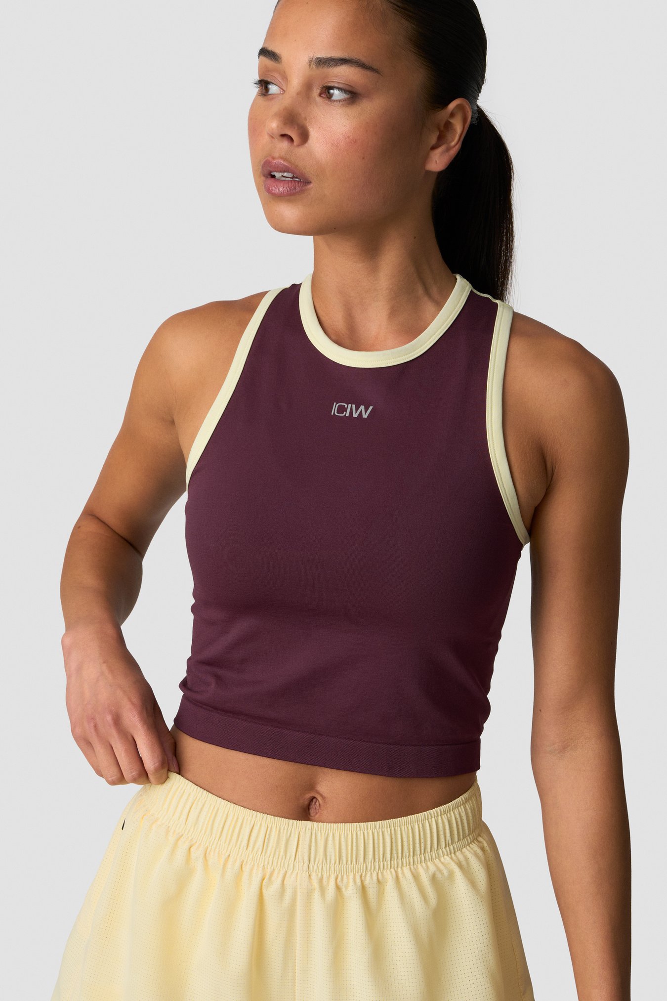 Mirage Cropped Tank Top Dark Mahogany/Vanilla Cream - billede 1