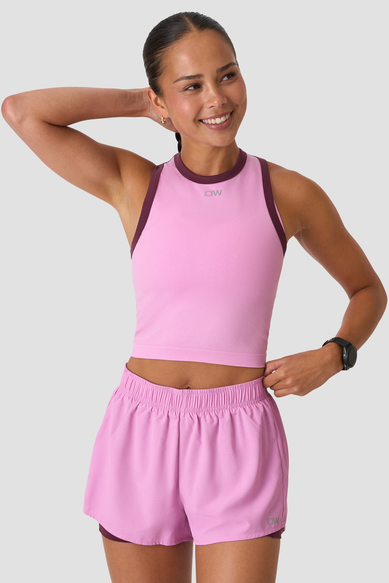 Mirage Seamless Cropped Tank Pink lotus - kuva 1