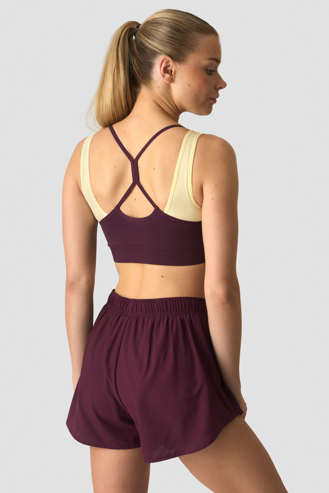 Mirage Seamless Double Layer Sports Bra Dark Mahogany/Yellow