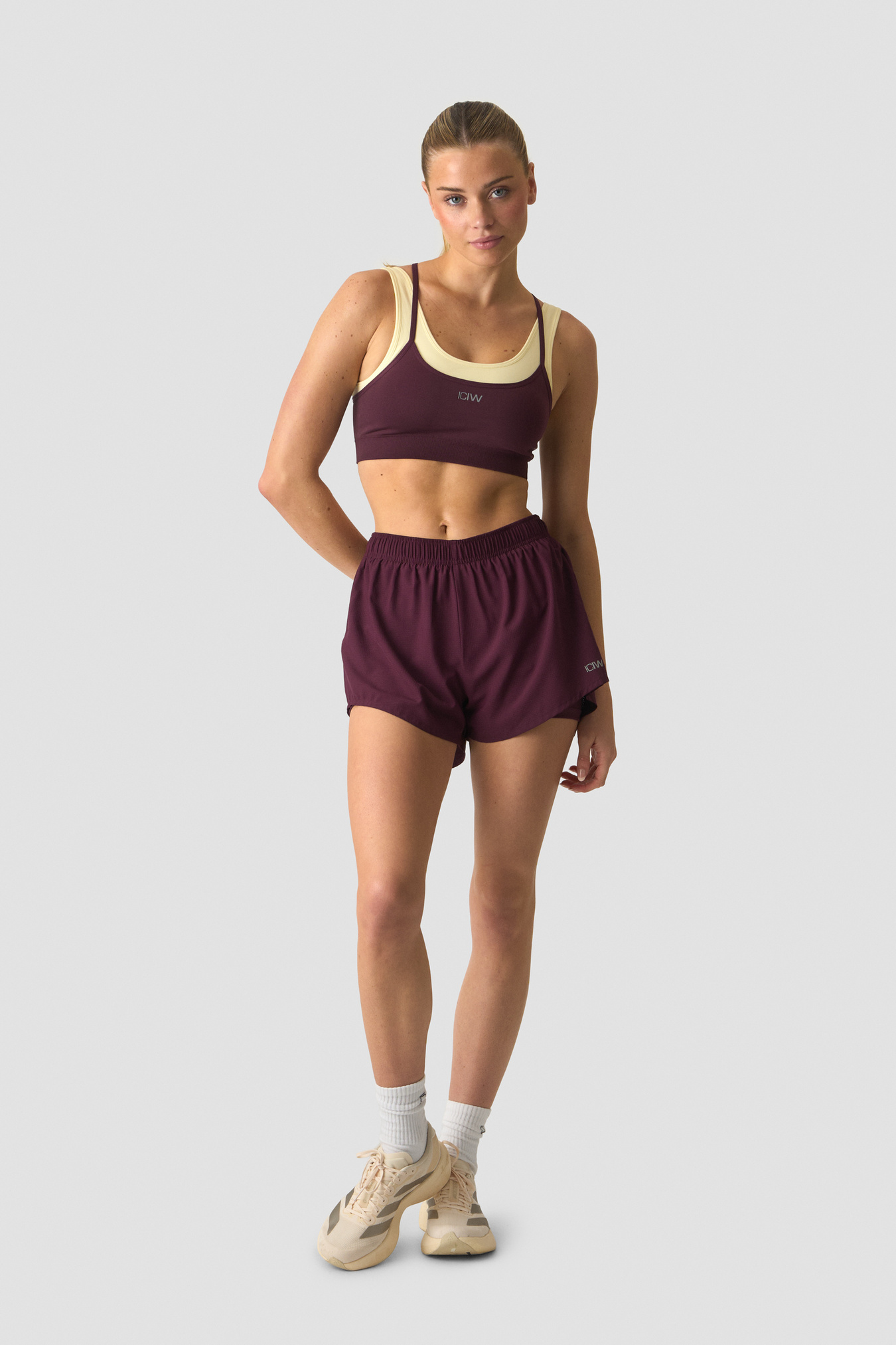 Mirage Seamless Double Layer Sports Bra Dark Mahogany/Yellow - image 2