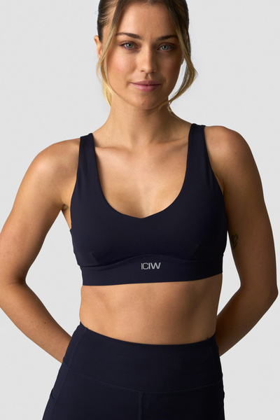 
                    Essential Mid Support Sports Bra Navy
                    
                  