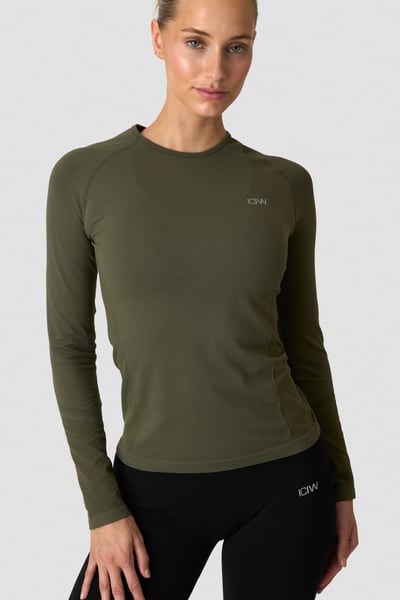 
                    Define Seamless Long Sleeve Dark Khaki Green
                    
                  