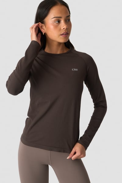Define Seamless Long Sleeve Chocolate Brown - undefined