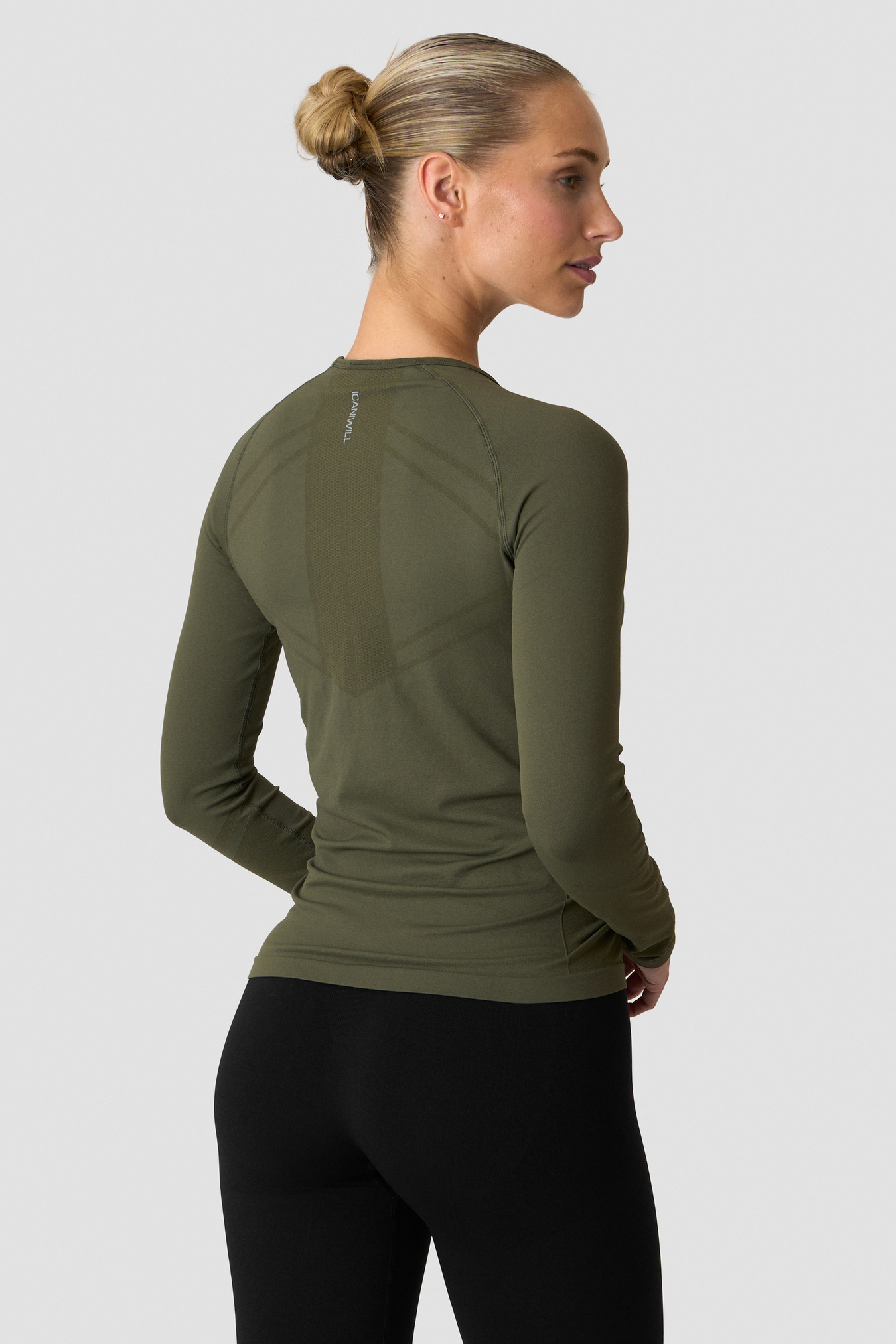 Define Seamless Long Sleeve Dark Khaki Green - image 1
