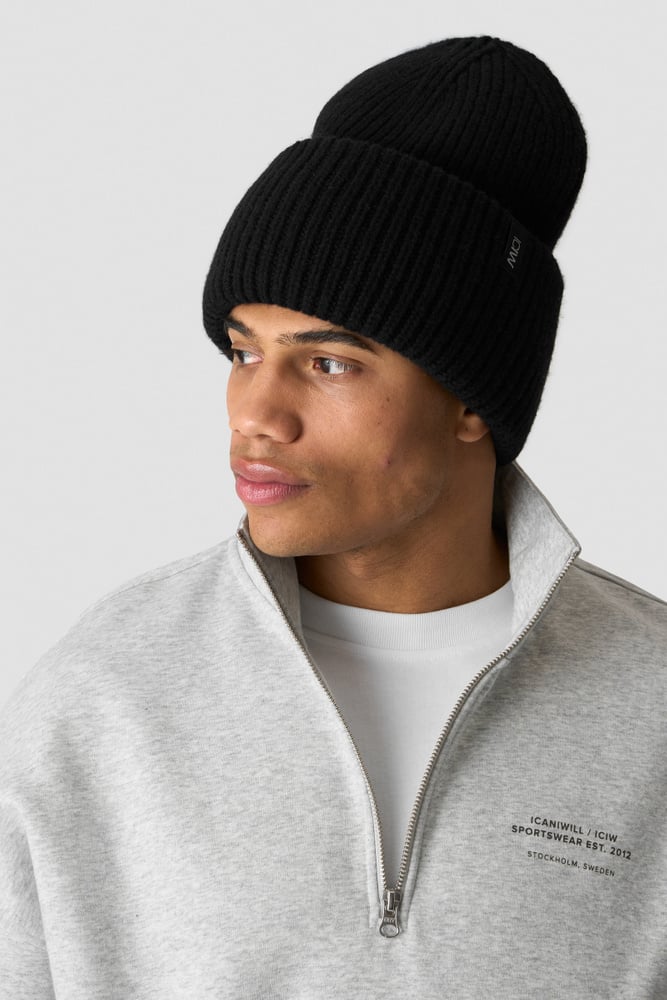 Everyday Chunky Wool Beanie Black