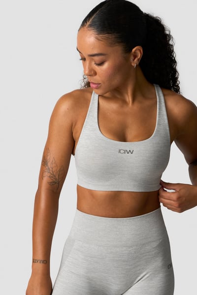 Smooth Seamless Sports Bra Light Grey Melange - undefined