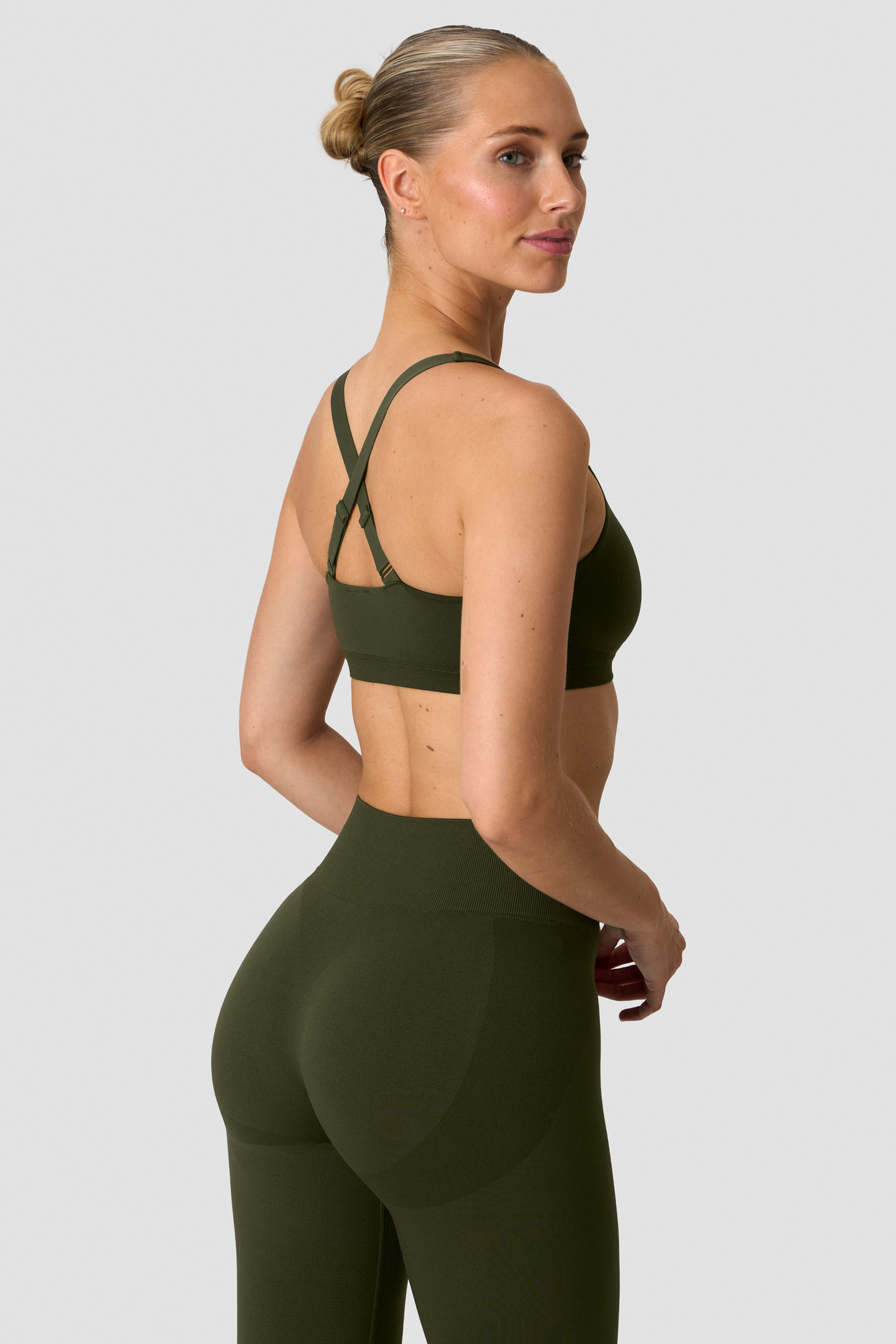 Smooth Seamless Sports Bra Dark Khaki Green - bild 3