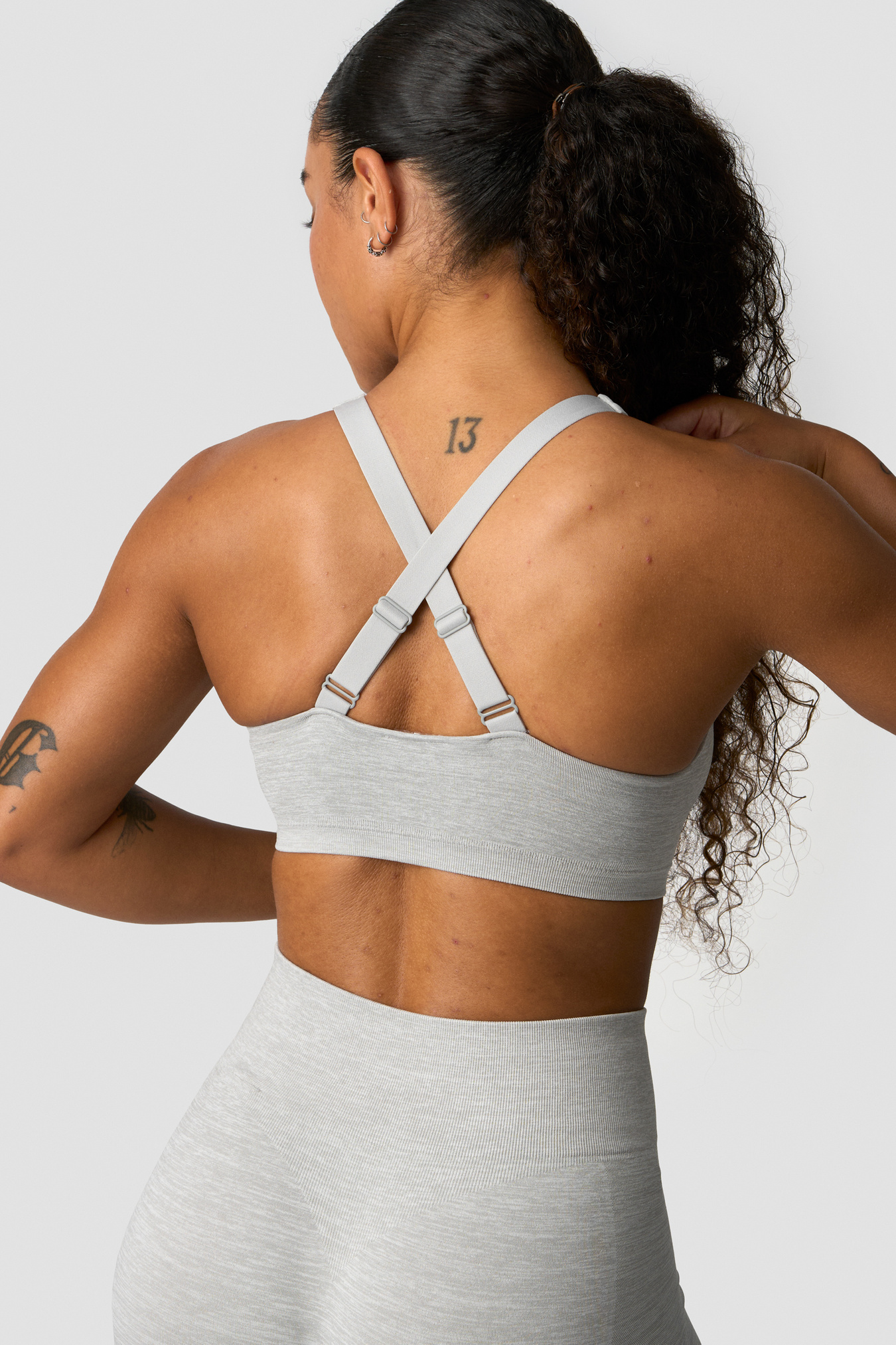 Smooth Seamless Sports Bra Light Grey Melange - Bild 2