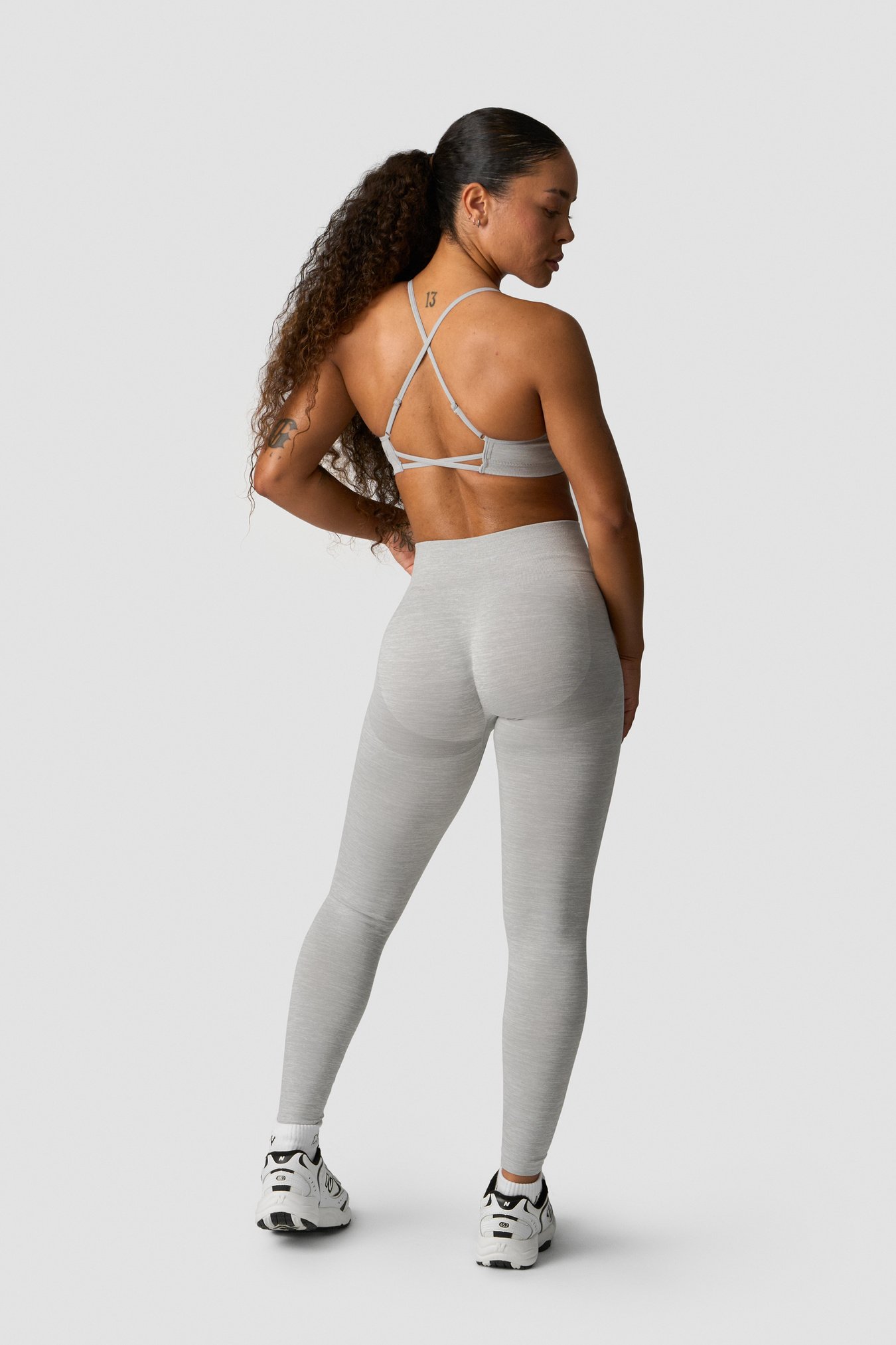 Smooth Seamless Tights Light Grey Melange - immagine $