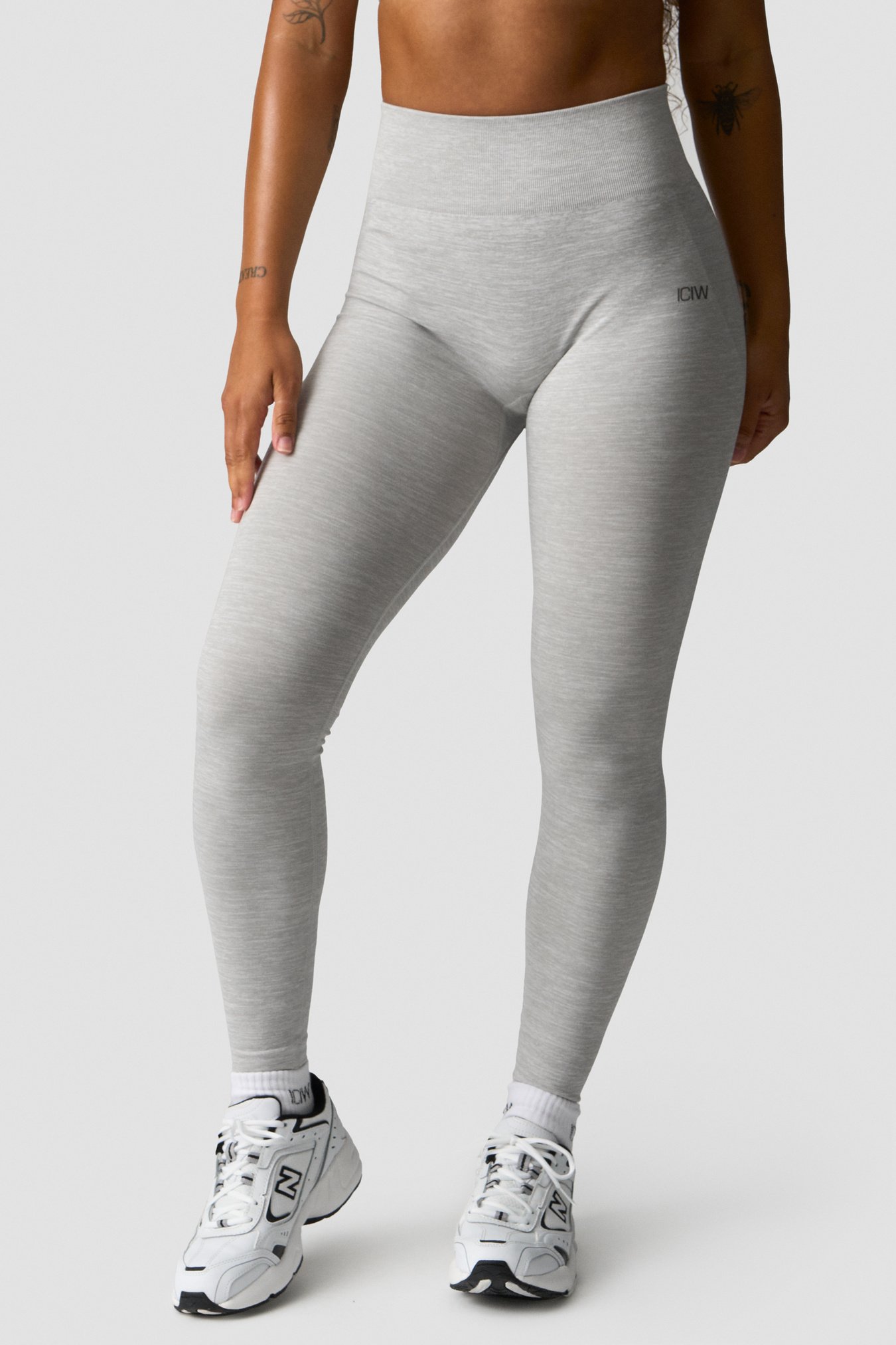 Smooth Seamless Tights Light Grey Melange - immagine $