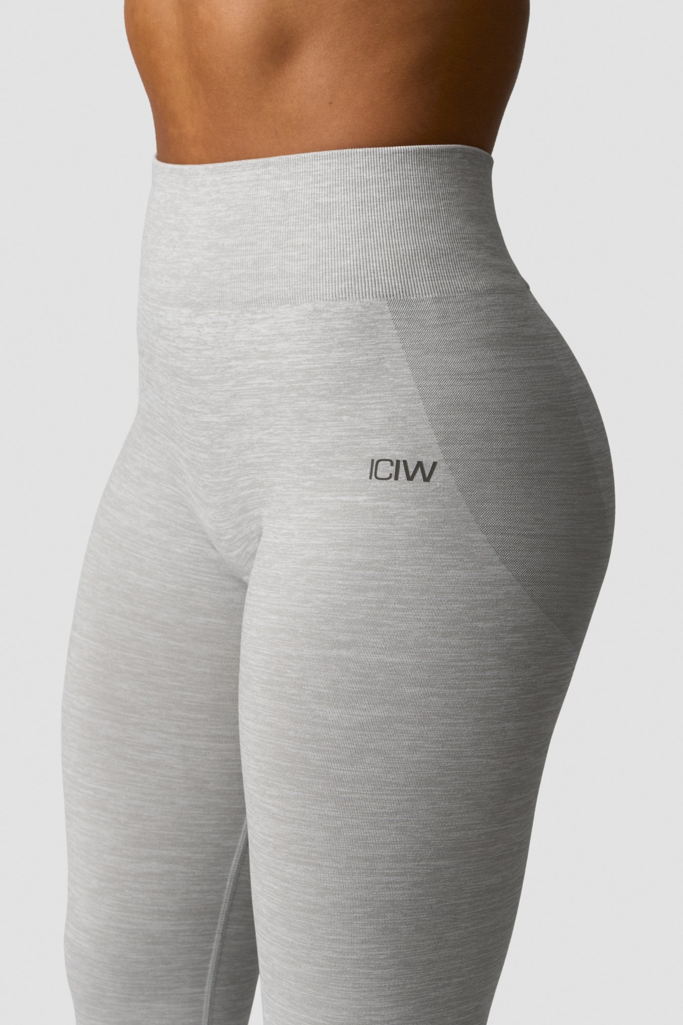Smooth Seamless Tights Light Grey Melange - immagine $