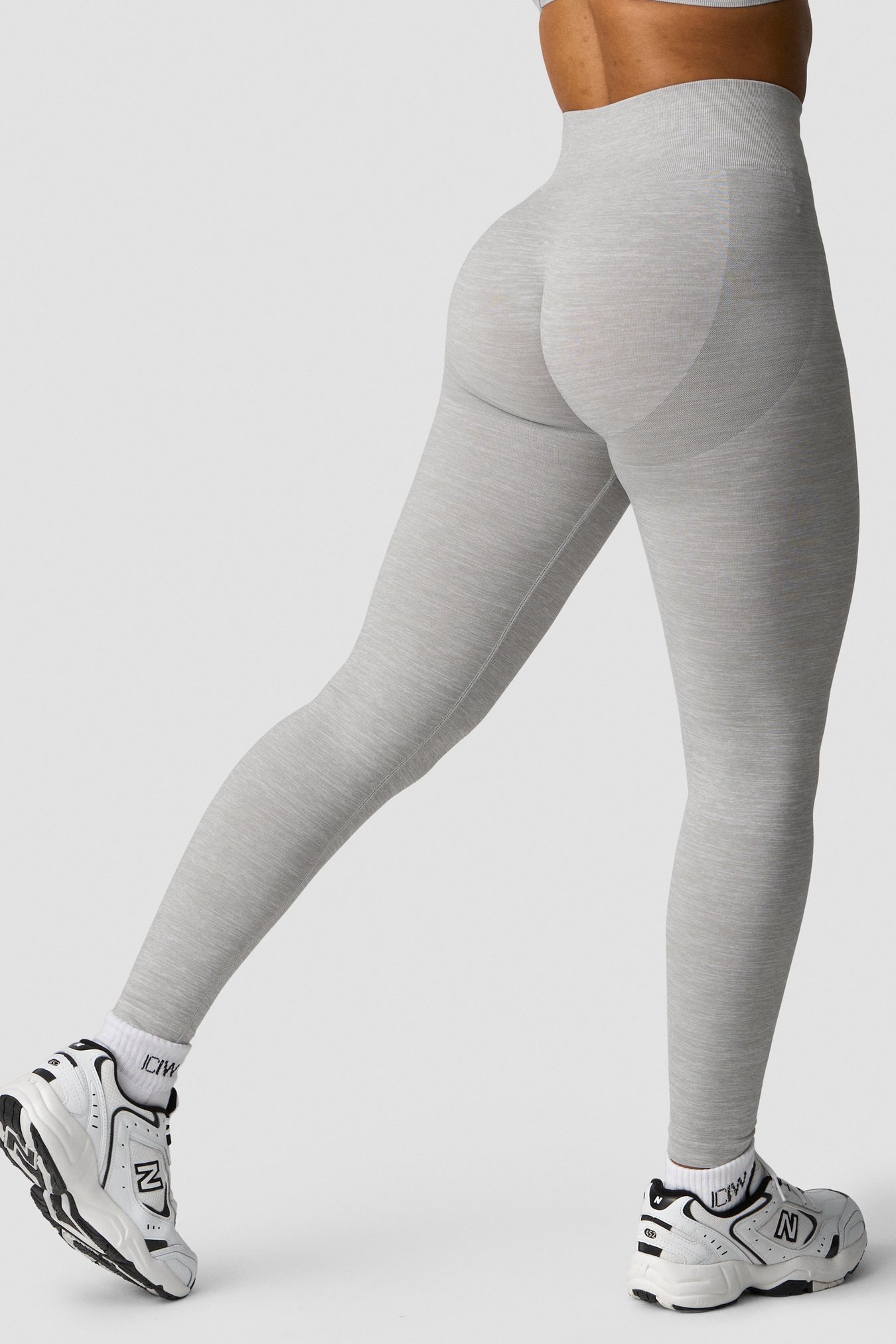 Smooth Seamless Tights Light Grey Melange - immagine $