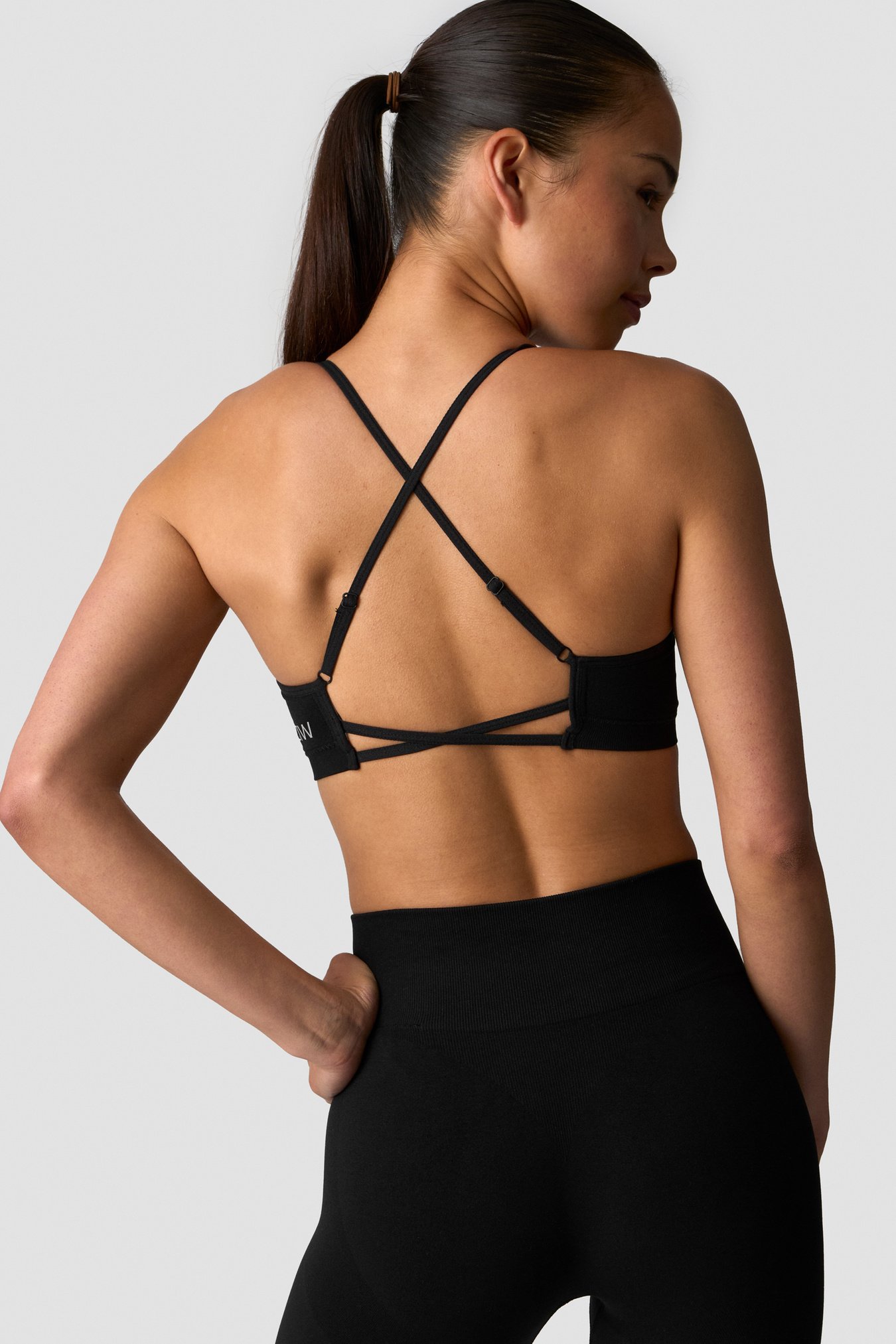 Smooth Seamless Strappy Sports Bra Black - immagine $