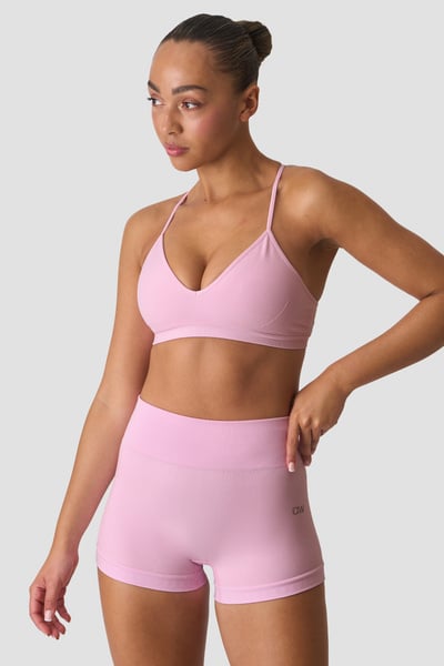 Smooth Seamless Strappy Sports Bra Lady Pink - Pinkki