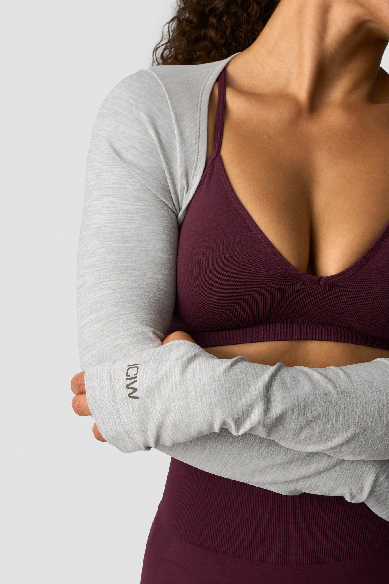 Smooth Seamless Shrug Light Grey Melange - immagine $