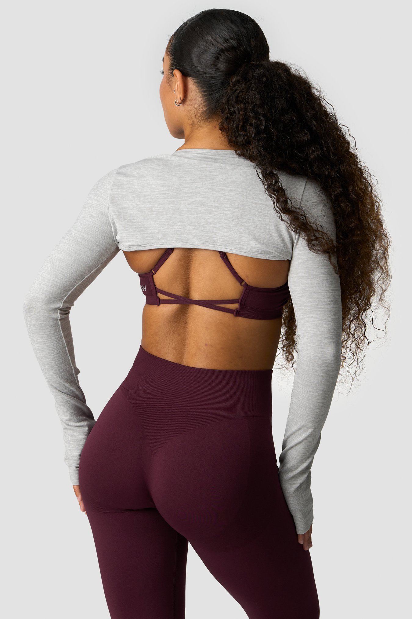 Smooth Seamless Shrug Light Grey Melange - immagine $