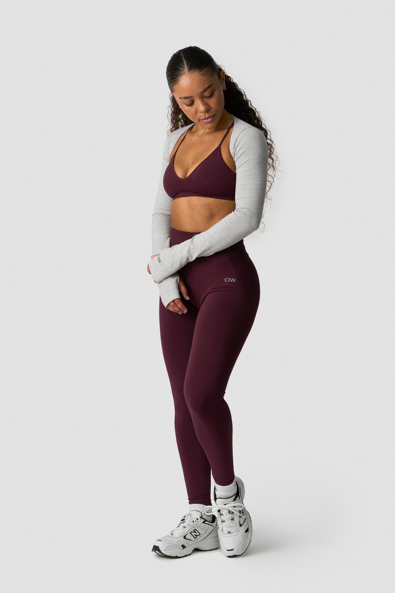 Smooth Seamless Shrug Light Grey Melange - immagine $