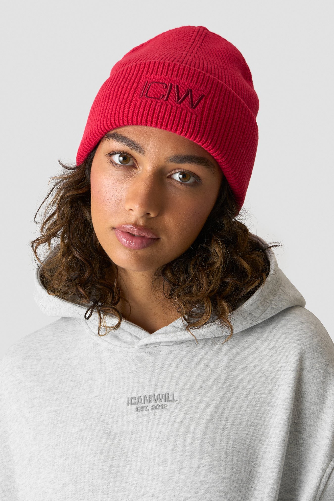 Ribbed Beanie Cherry Red - image 1