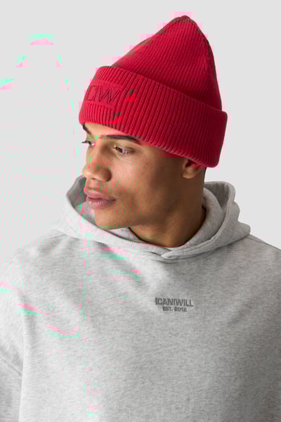 Ribbed Beanie Cherry Red - undefined