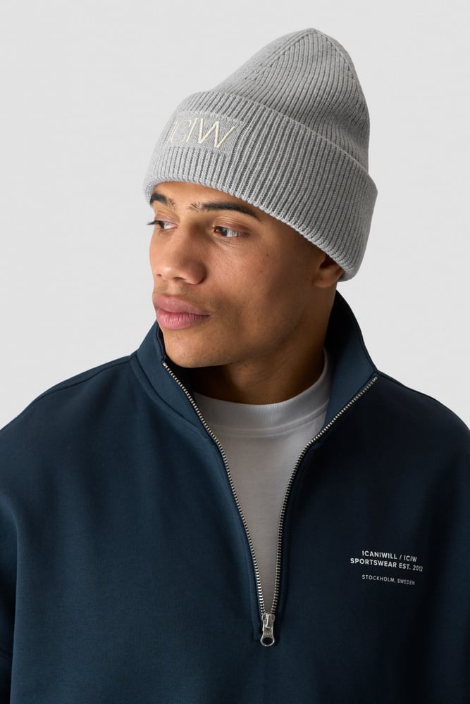 Ribbed Beanie Light Grey Melange