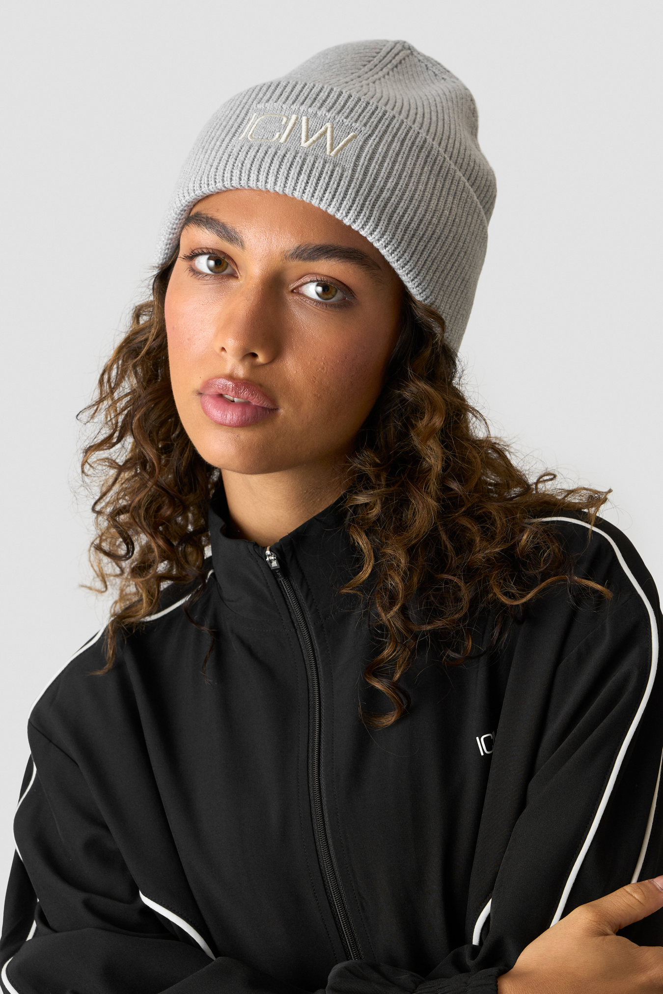 Ribbed Beanie Light Grey Melange - image 3