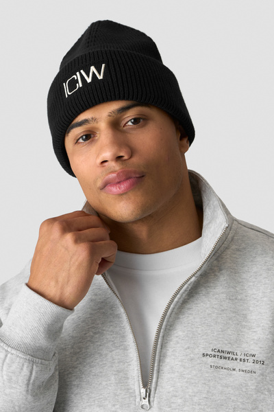 Ribbed Beanie Black - undefined