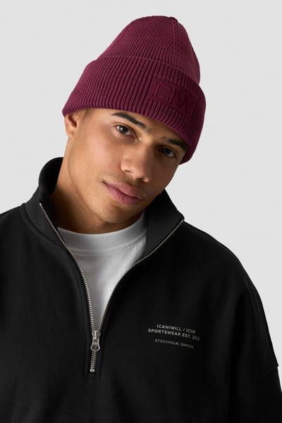 Ribbed Vintage Washed Beanie Dark mahogany - undefined