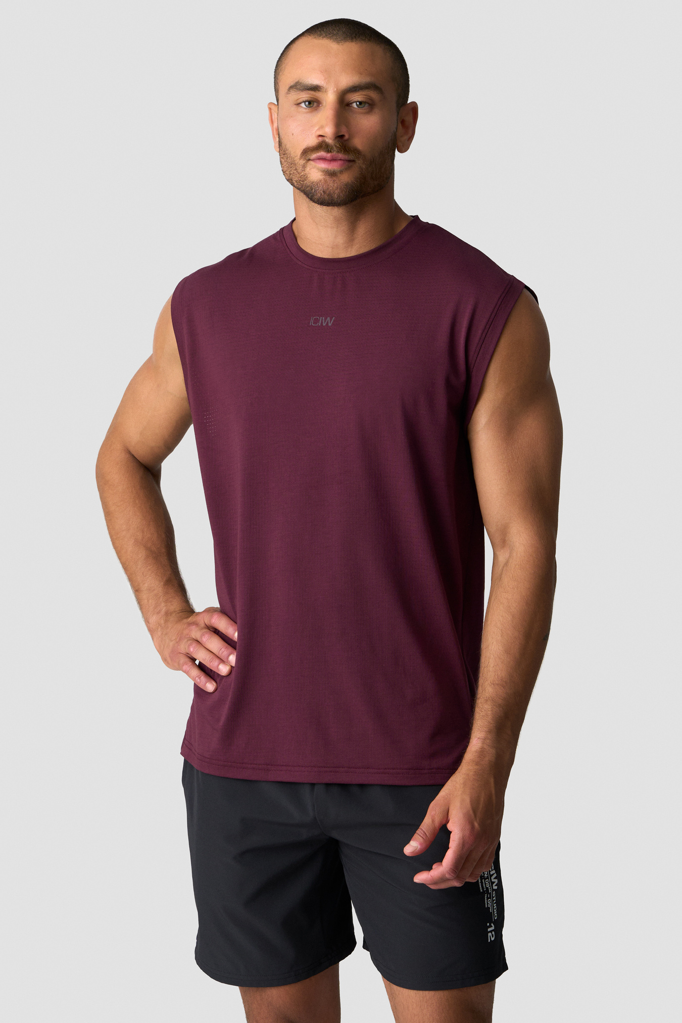 Stride Printed Sleeveless T-shirt Dark Mahogany - immagine $