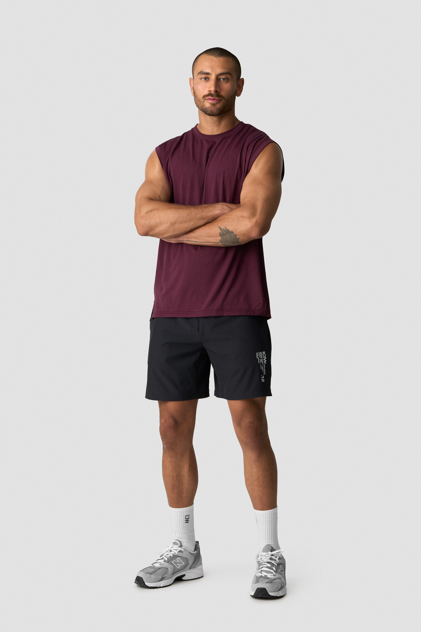 Stride Printed Sleeveless T-shirt Dark Mahogany - immagine $