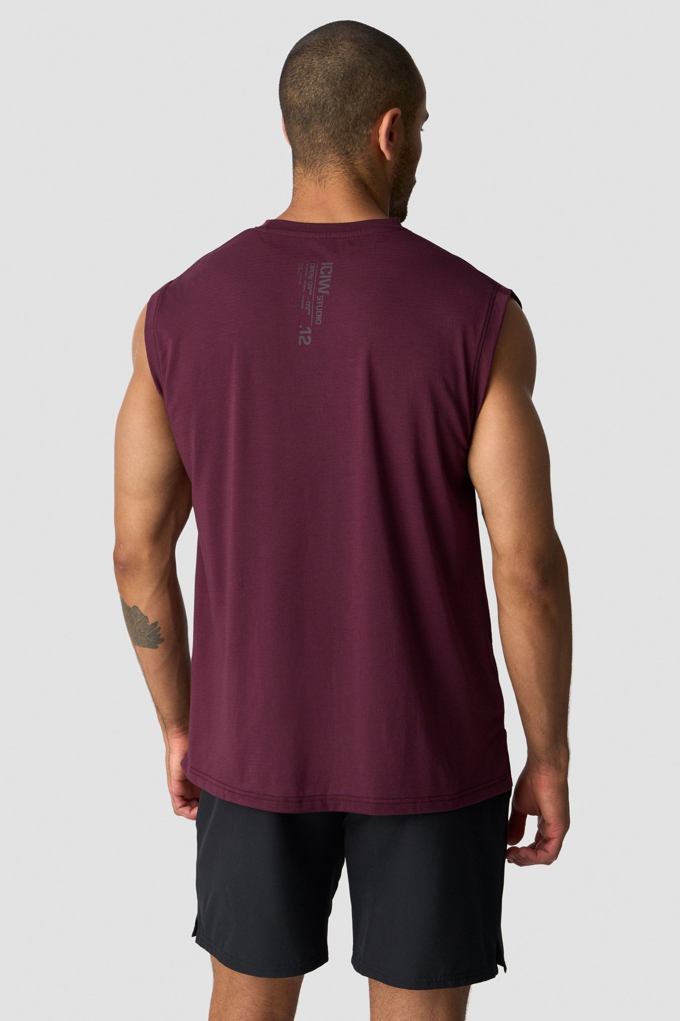Stride Printed Sleeveless T-shirt Dark Mahogany - immagine $