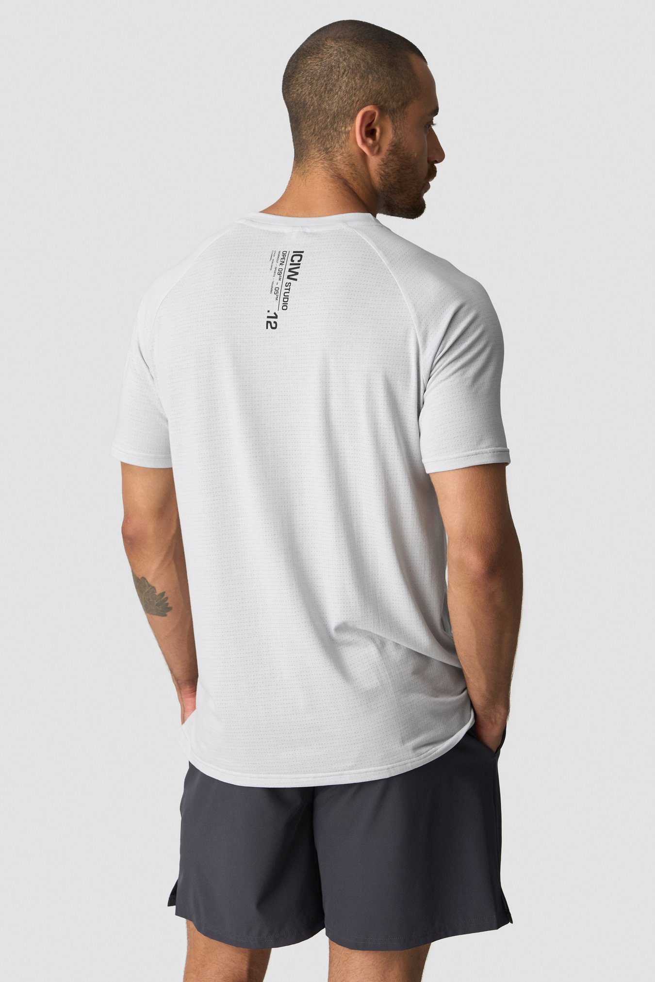 Stride Printed Tee Lunar Grey - immagine $