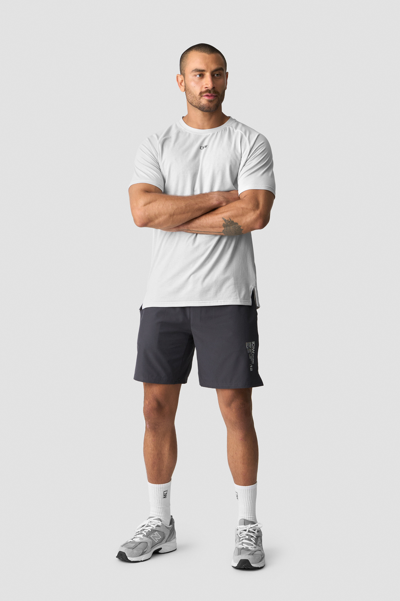Stride Printed Tee Lunar Grey - immagine $