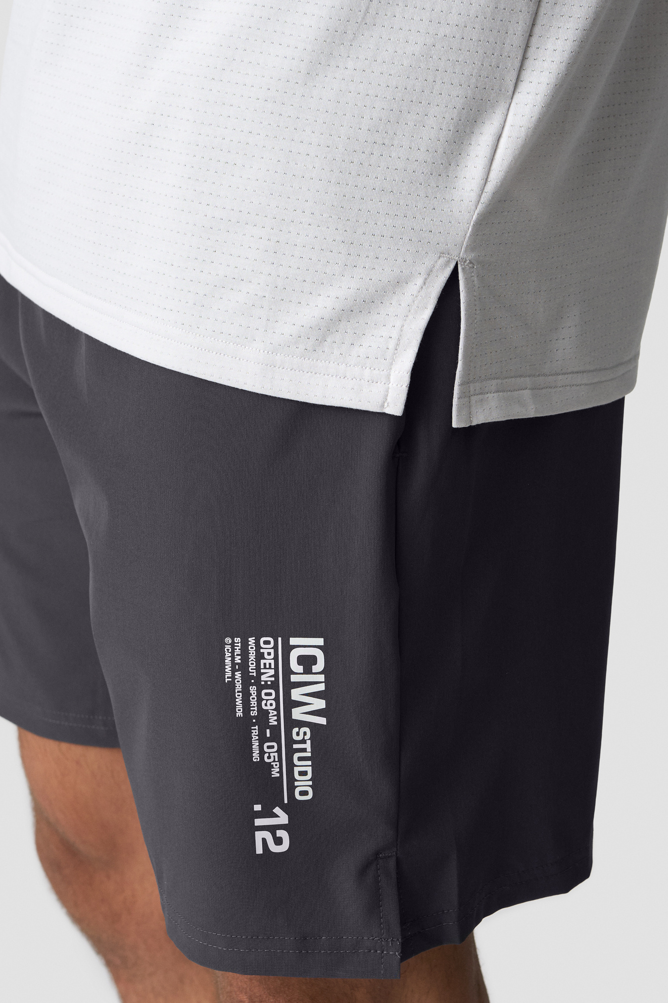 Stride Printed Tee Lunar Grey - immagine $