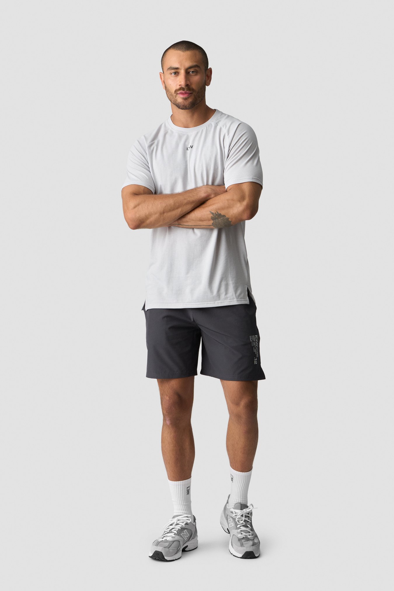 Training Printed Shorts Dark Grey - immagine $