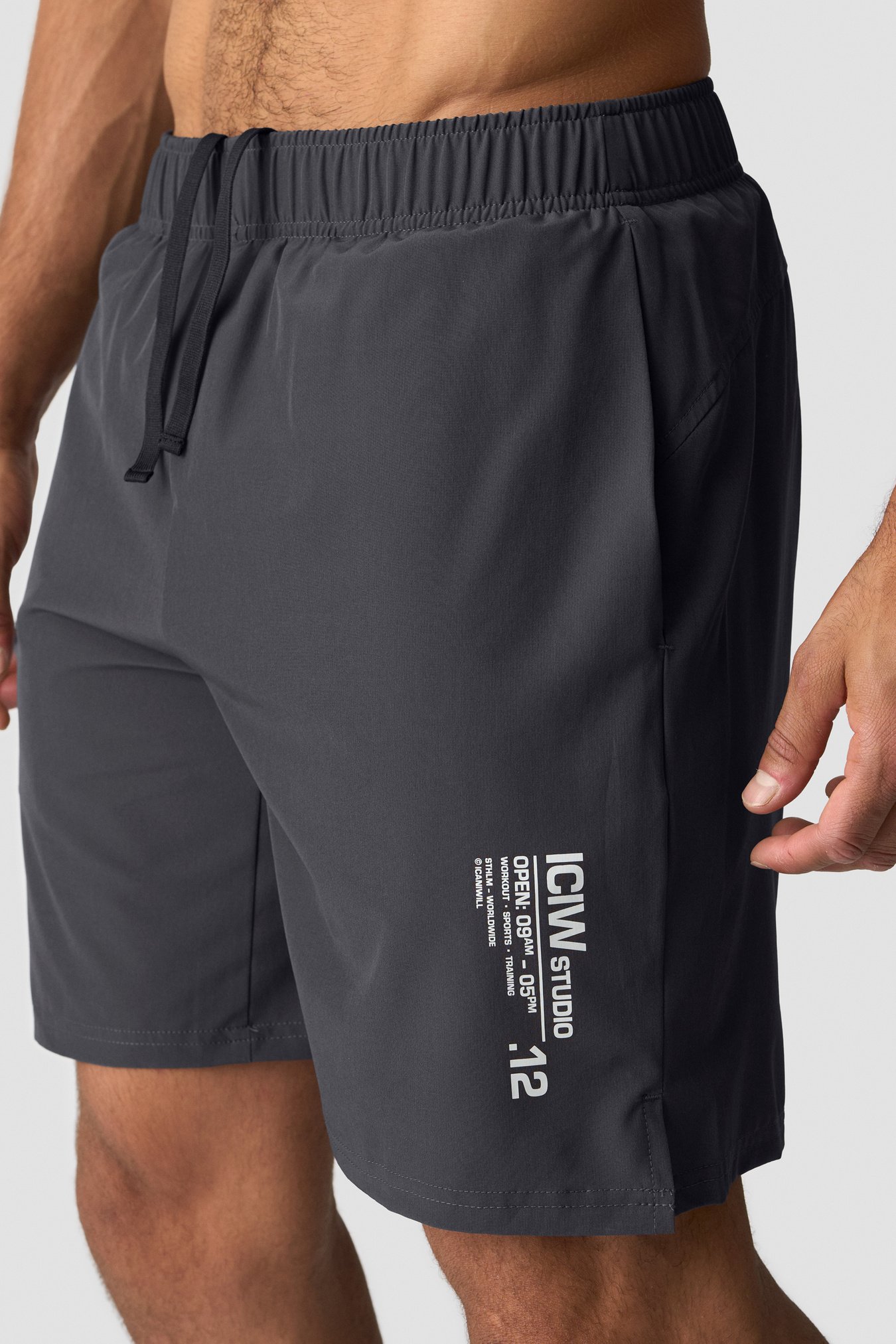 Training Printed Shorts Dark Grey - immagine $