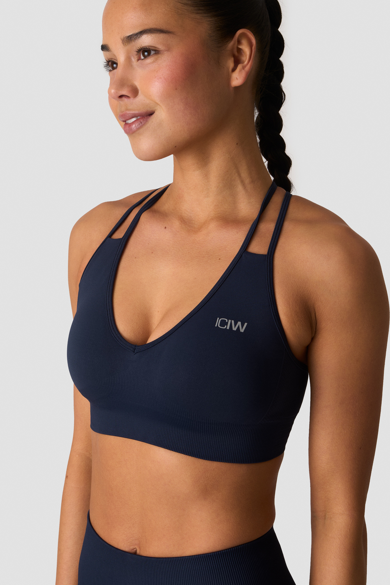 Define Seamless V-neck Sports Bra Midnight Blue - bilde 3