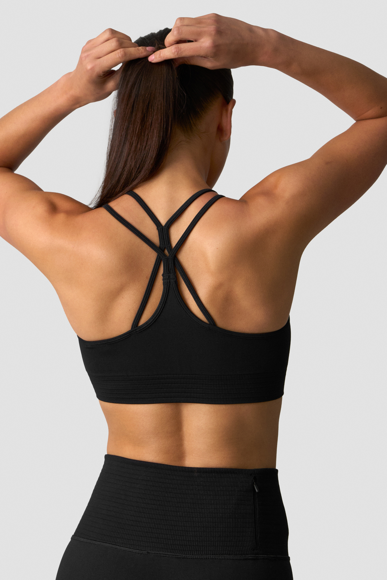 Define Seamless V-neck Sports Bra Black - bilde 1