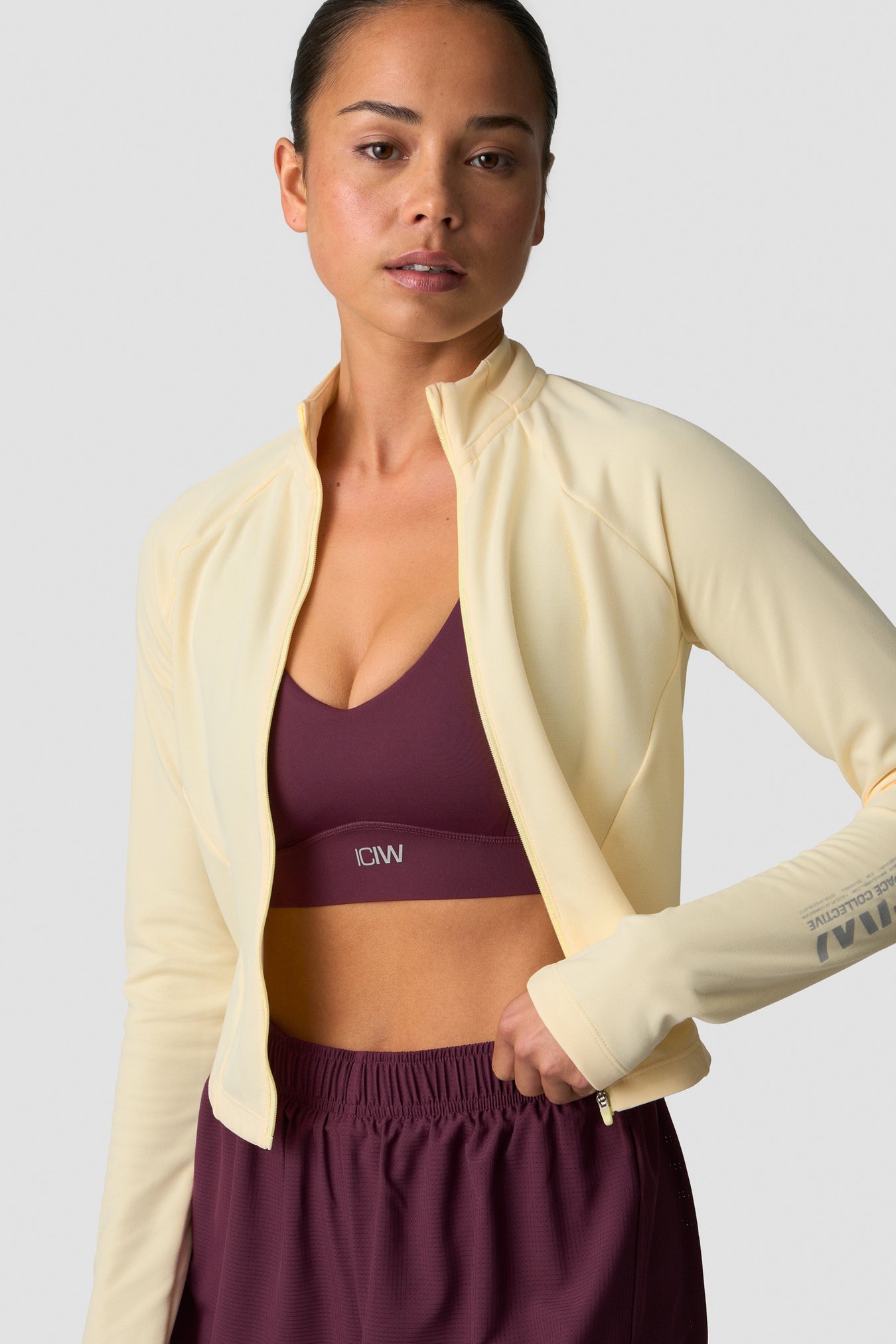 Mirage Printed Zip Midlayer Butter Yellow - billede 1
