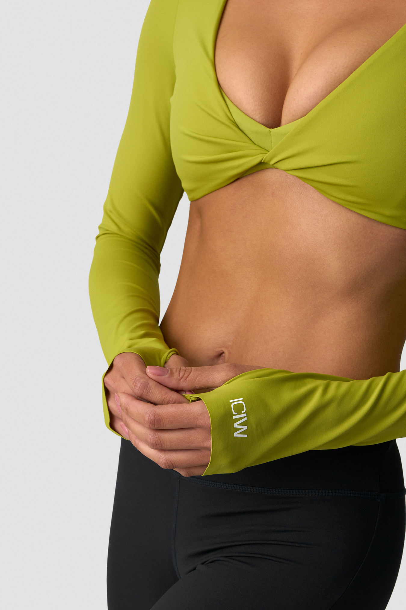 Nimble Twisted Cropped Long Sleeve Green Flax - image 3