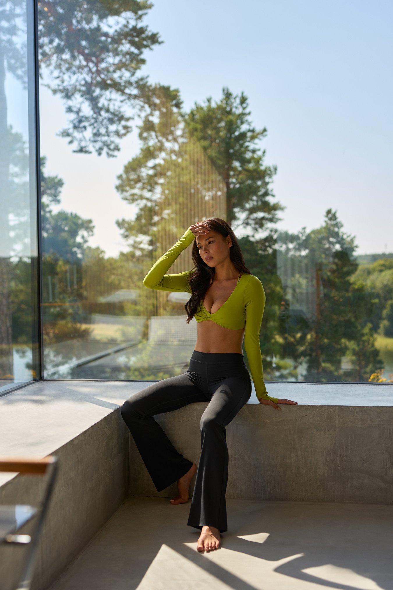 Nimble Twisted Cropped Long Sleeve Green Flax - Bild 8