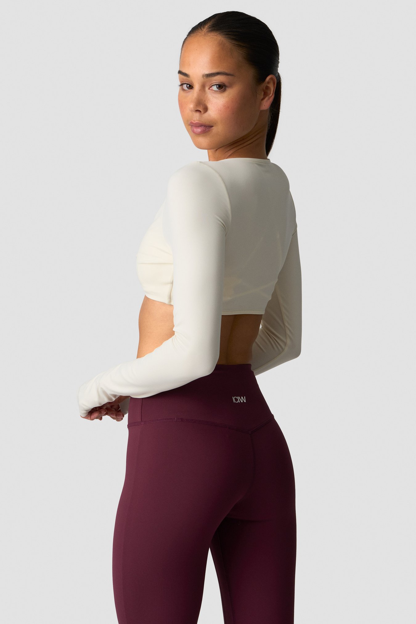 Nimble Twisted Cropped Long Sleeve Ivory - image 2