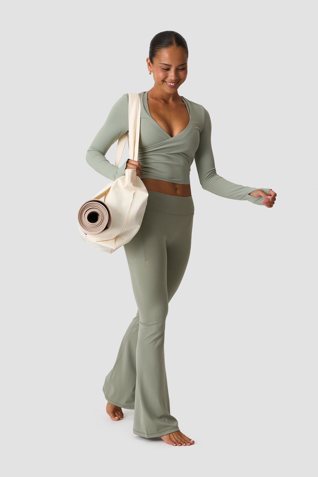 Nimble Wrap Long Sleeve Dusty Sage Green - image 6