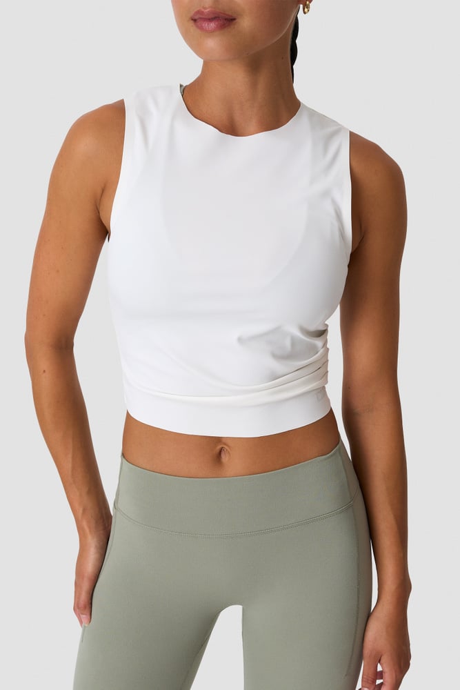 Nimble Cropped Tank Top White Snow