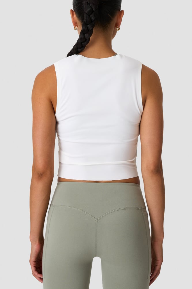 Nimble Cropped Tank Top White Snow