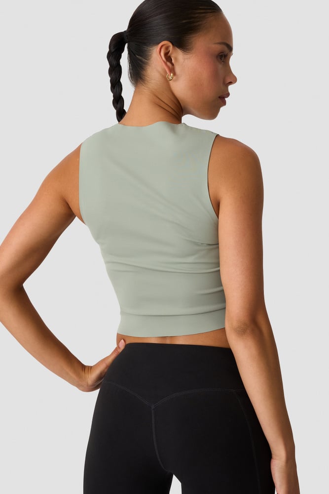 Nimble Cropped Tank Top Dusty Sage Green