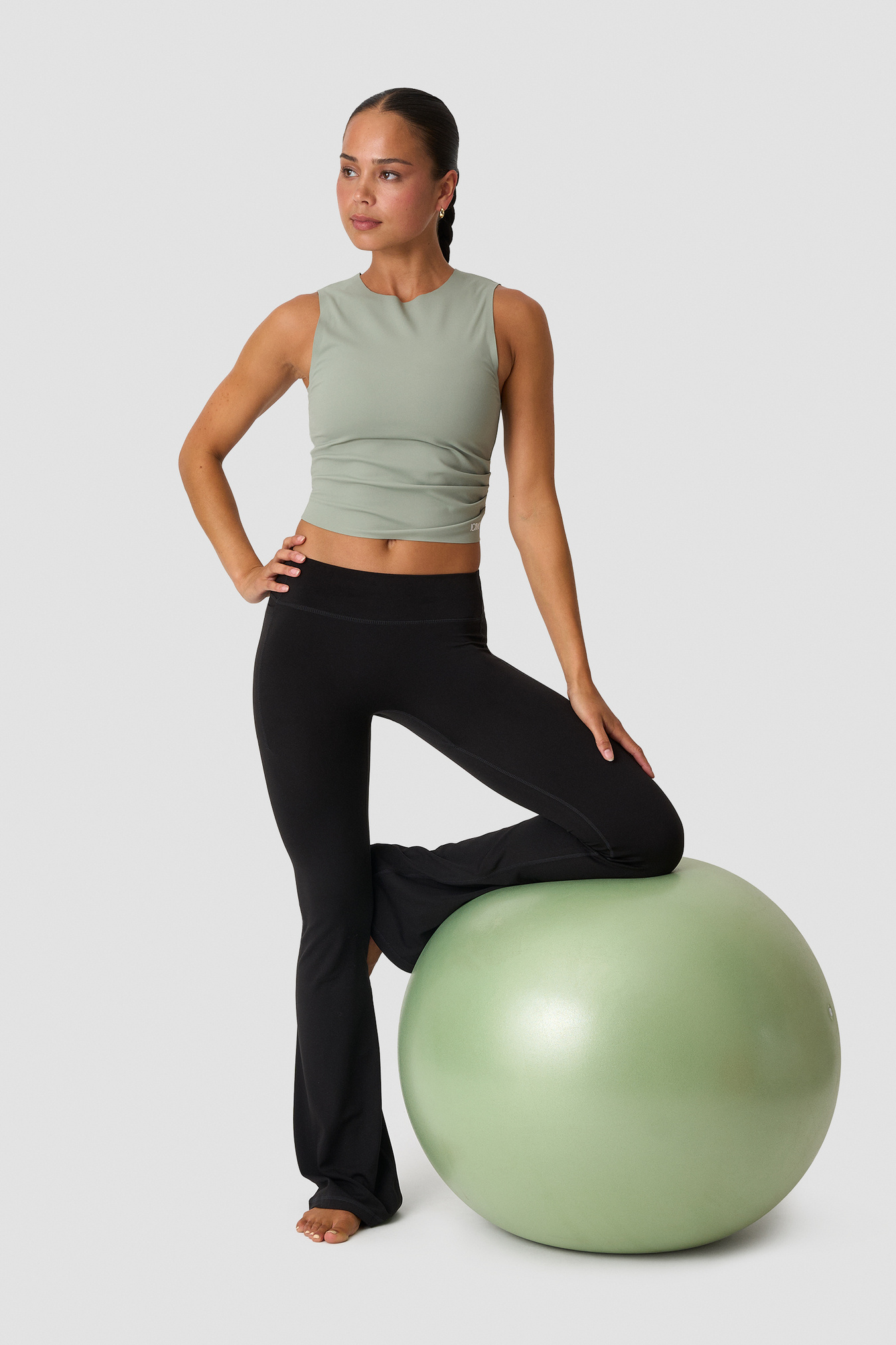 Nimble Cropped Tank Top Dusty Sage Green - image 4