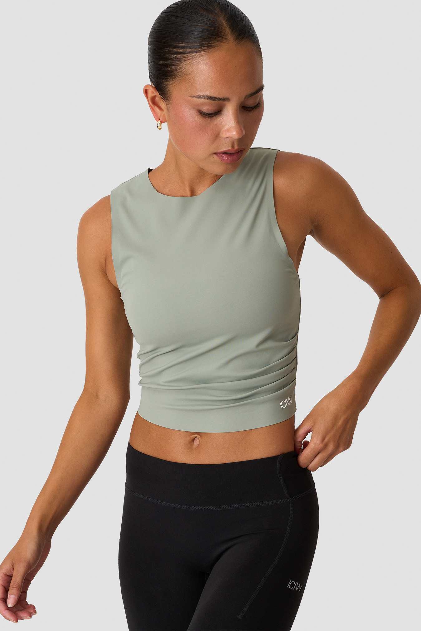 Nimble Cropped Tank Top Dusty Sage Green - image 1