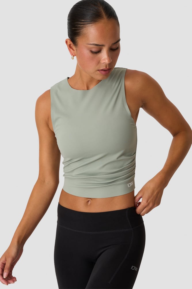 Nimble Cropped Tank Top Dusty Sage Green