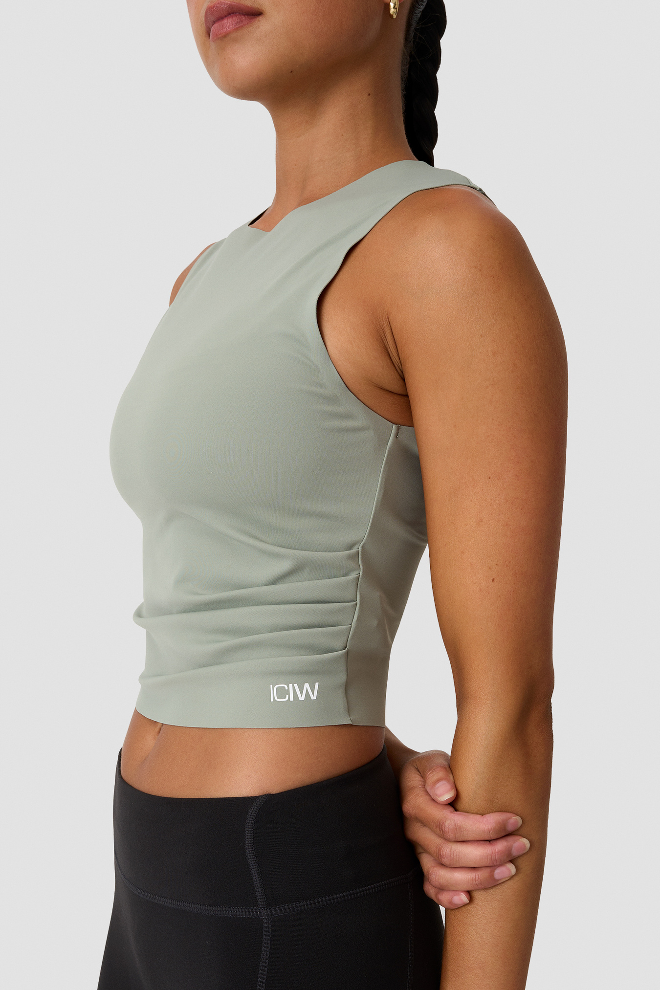 Nimble Cropped Tank Top Dusty Sage Green - image 3