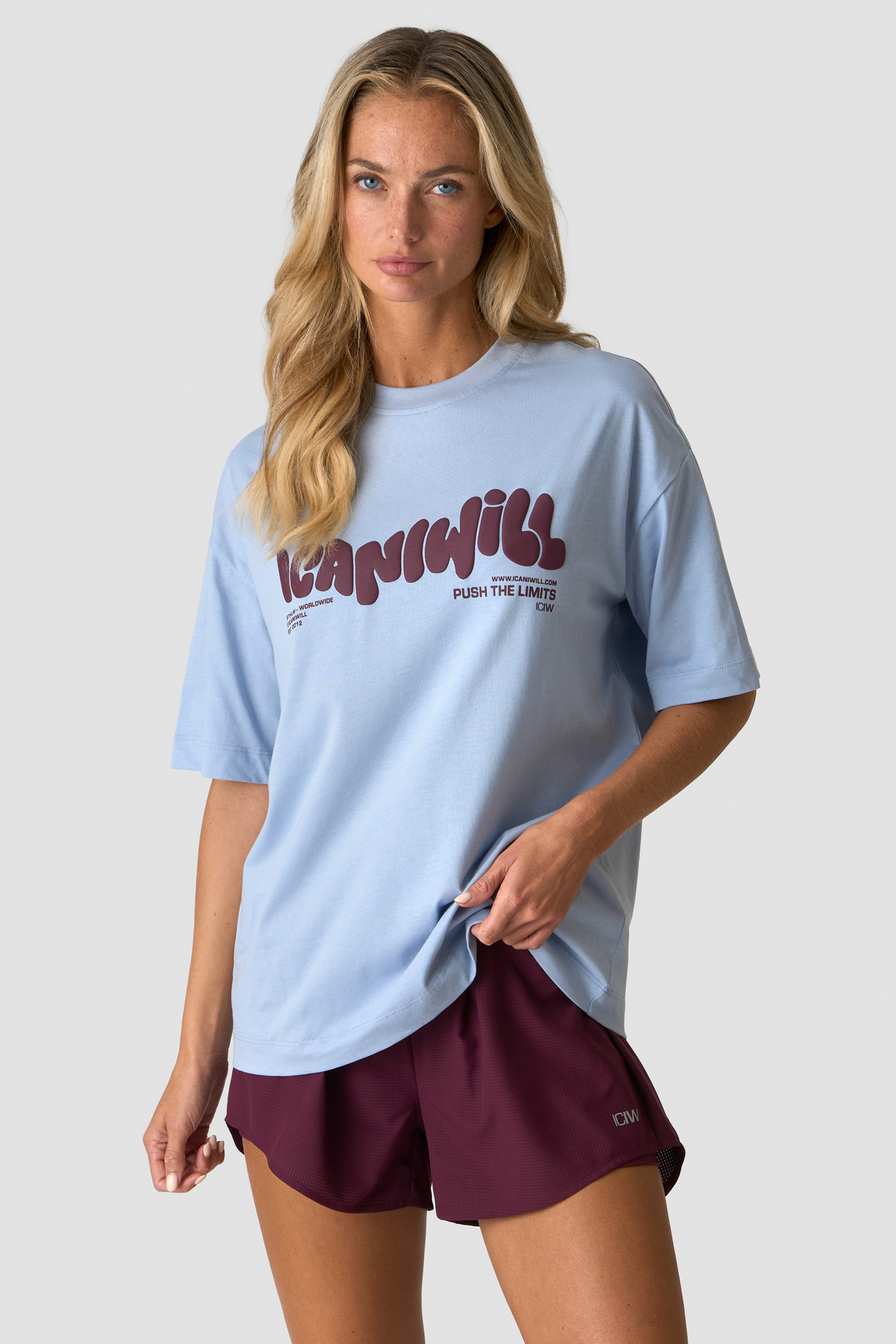 Everyday Oversized Cotton T-Shirt Light Violet Slate - immagine $